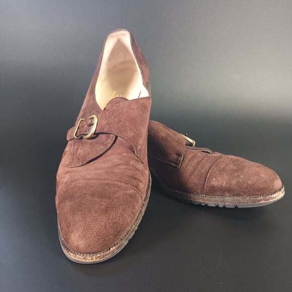 Salvatore Ferragamo Women's Flats Monk Strap Suede | 10 AAAA - Picture 1 of 16